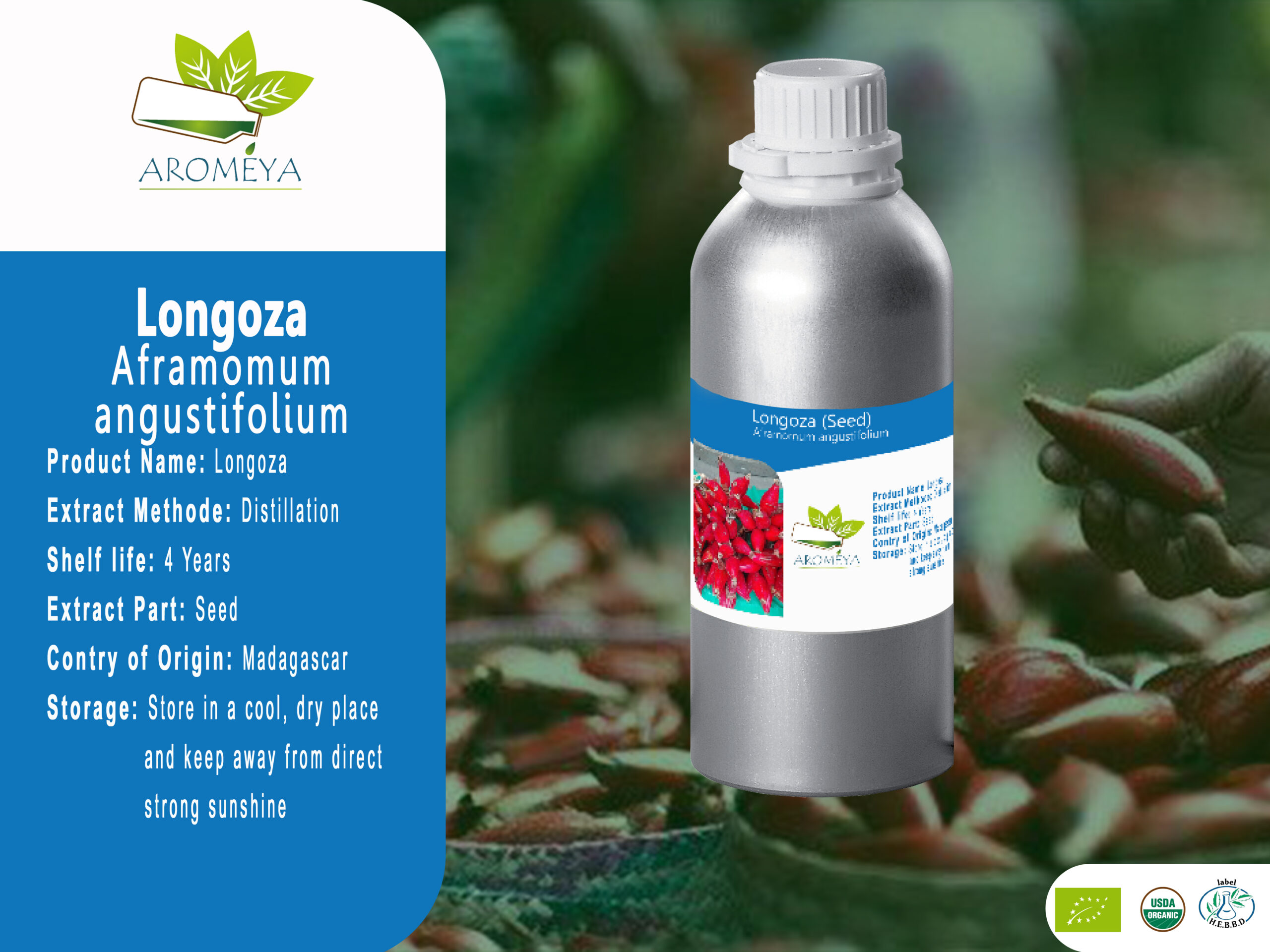 Huile essentielle de Longoza graine // Longoza seed essential oil from Madagascar